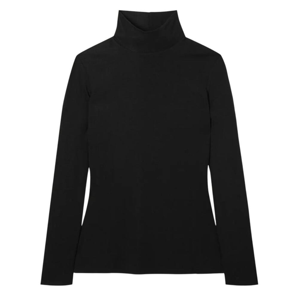 rare The Row Dembe Tencel Cashmere Turtleneck Sweater Black size XS Buttery Soft